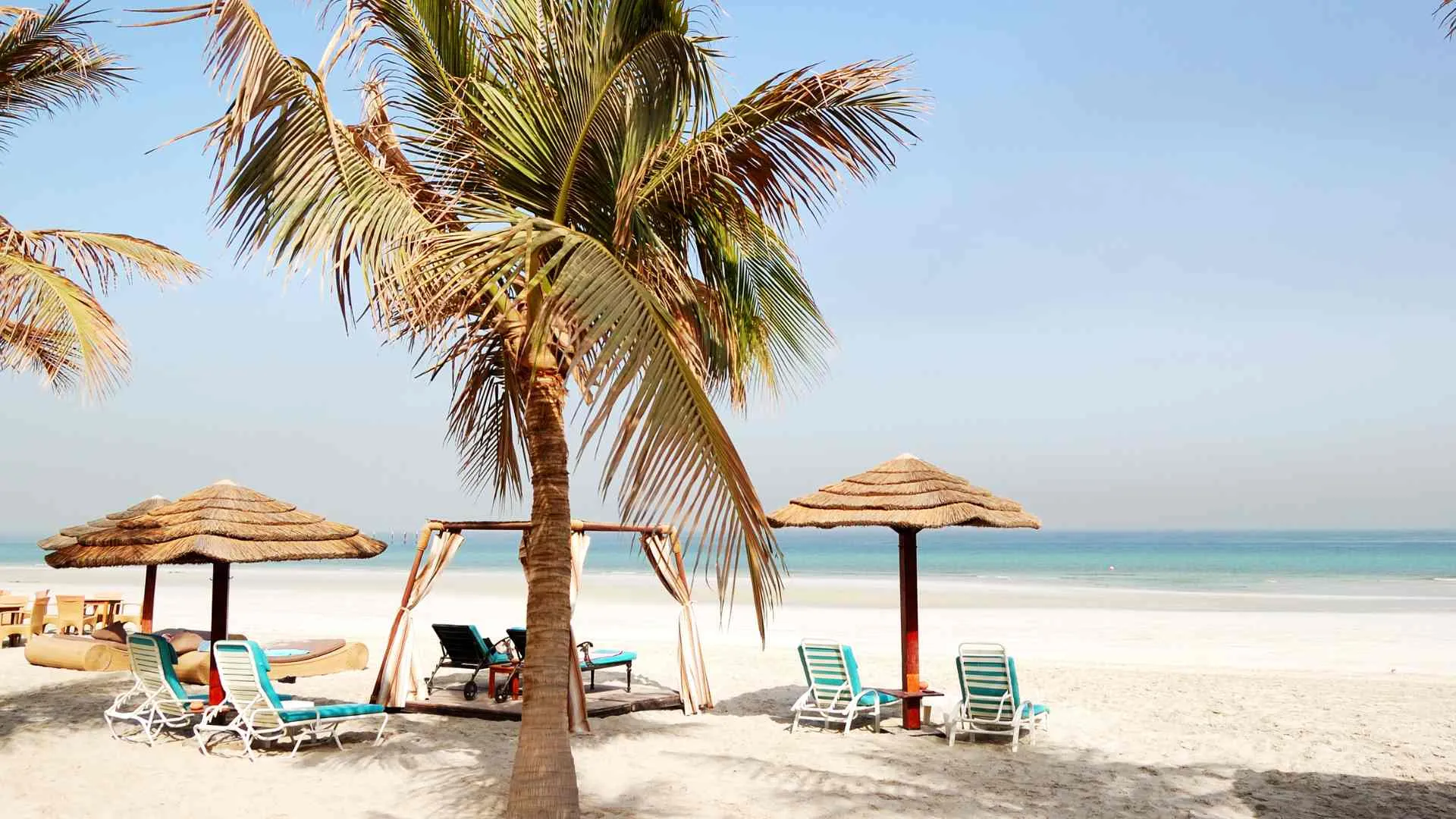 Caribbean beach with chairs